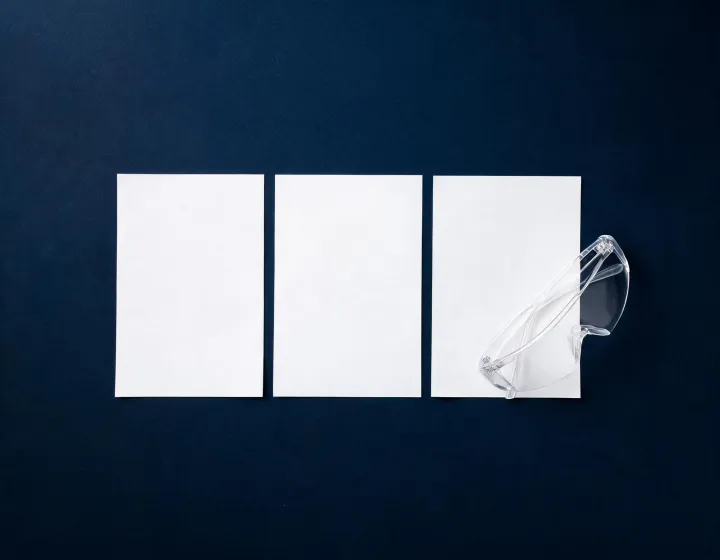 Side-by-side factory quote sheets for polarized clear safety glasses